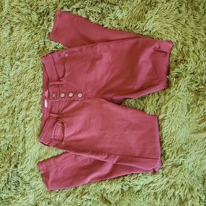 Old Navy high rise Rockstar super skinny jean Rust button front Size 6